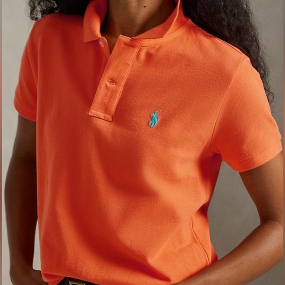 Ralph Lauren Tops - Ralph Lauren Women's Orange Classic Fit Polo ~ Size Medium